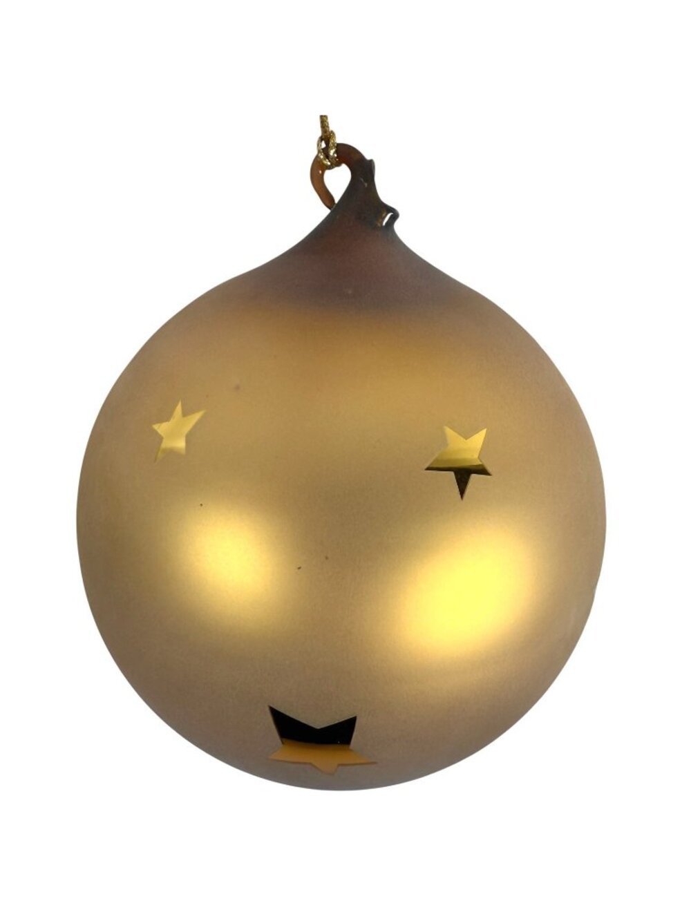 Department 56 SMALL Gold Stars Ball Ornament 6.5” Mercury Glass 9071-9 Celestial